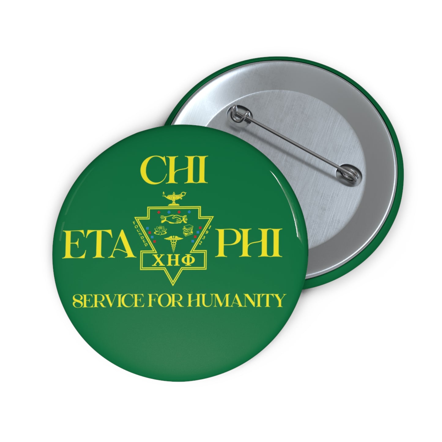 Chi Eta Phi Green Logo Button