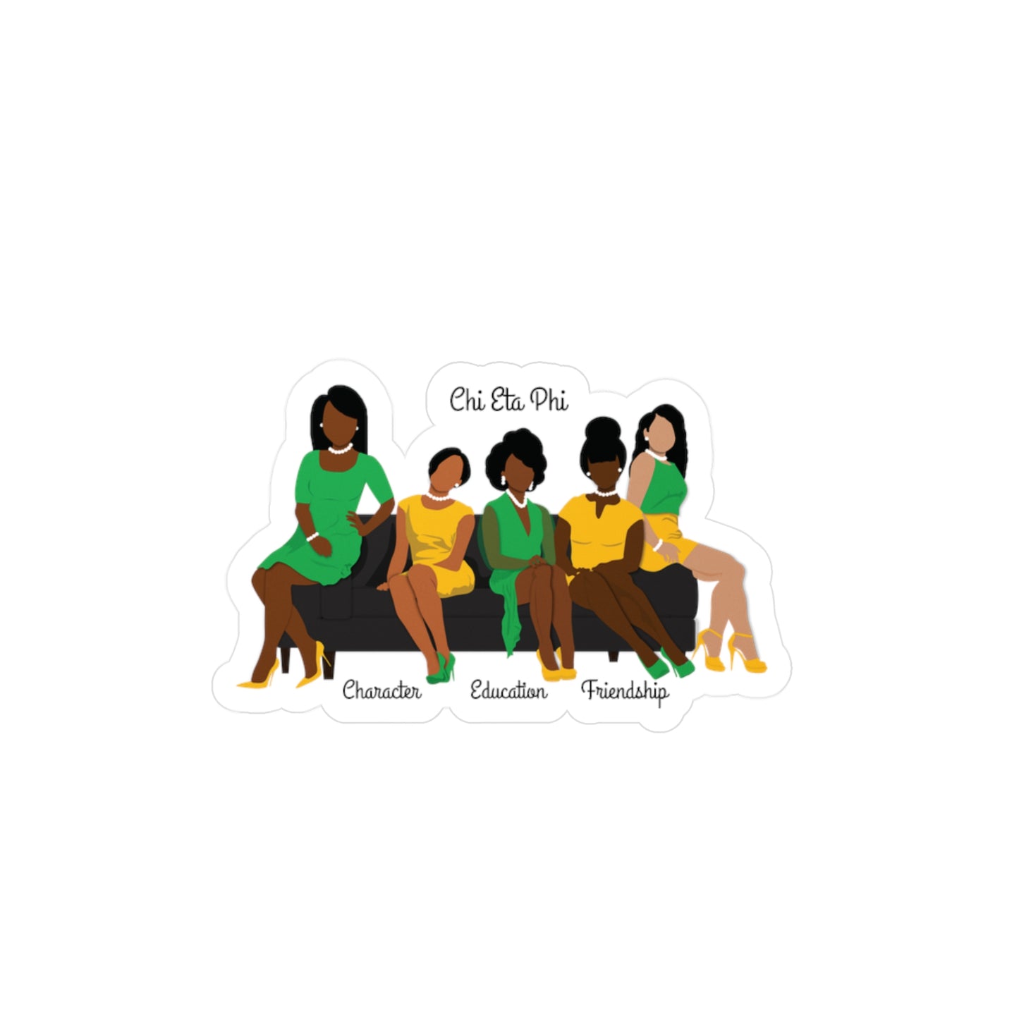 Chi Eta Phi Service For Humanity Kiss-Cut Vinyl Decals