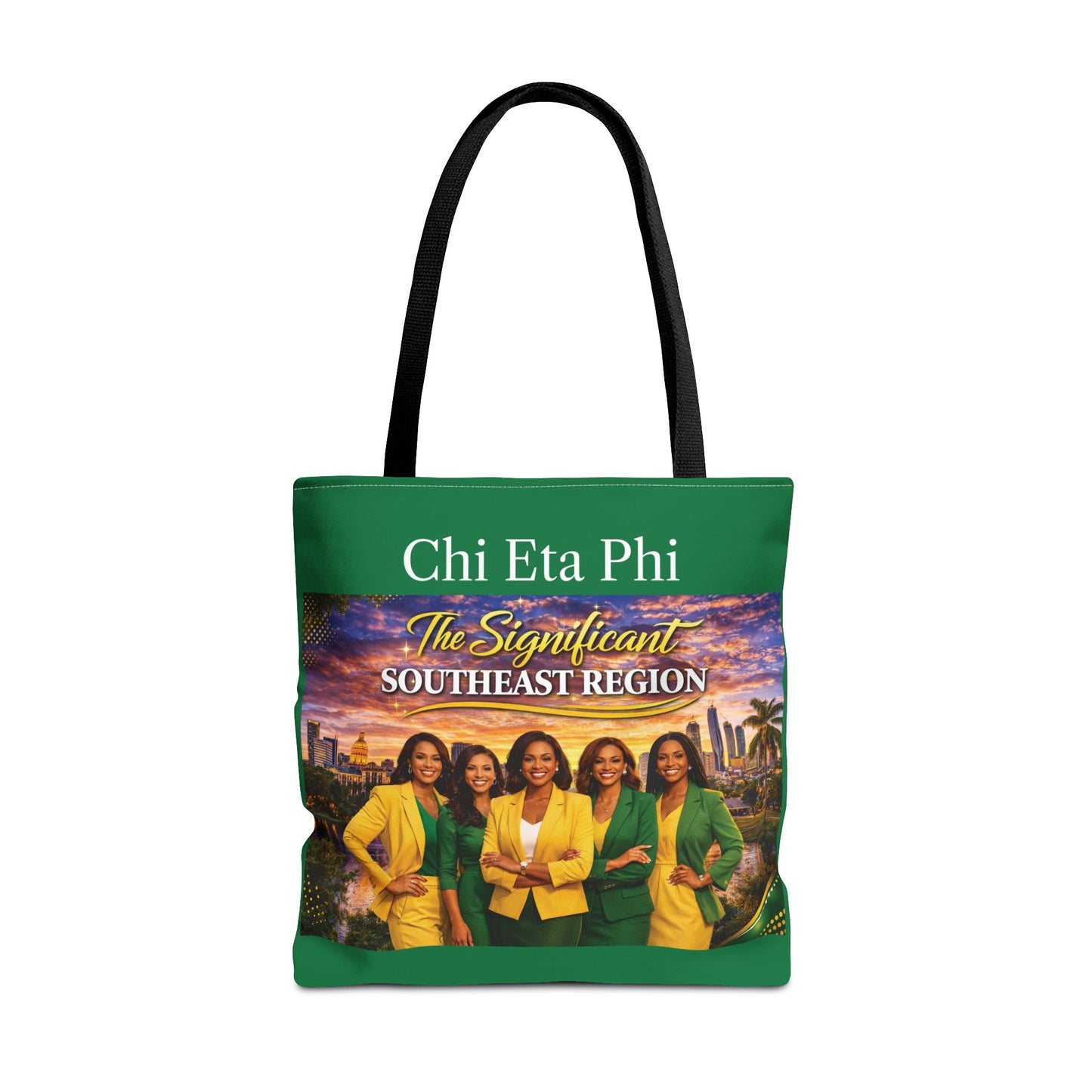 Colorful Regional Chi Soror Tote Bags