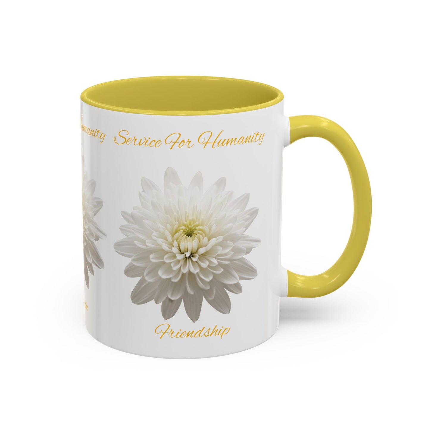 Service For Humanity Yellow Chrysanthemum Mug, 11oz