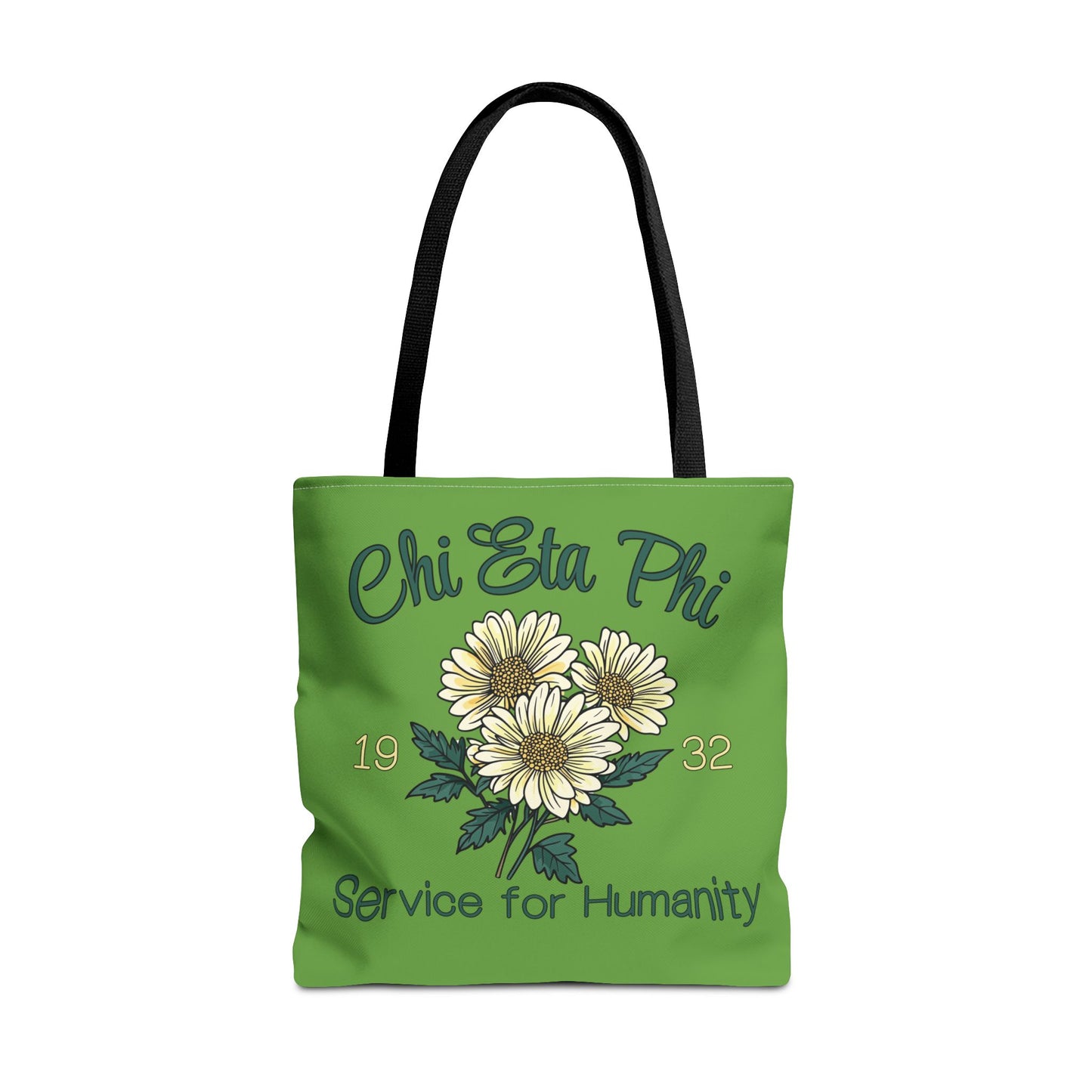 White Chi Eta Phi Chrysanthemum Design Tote Bag