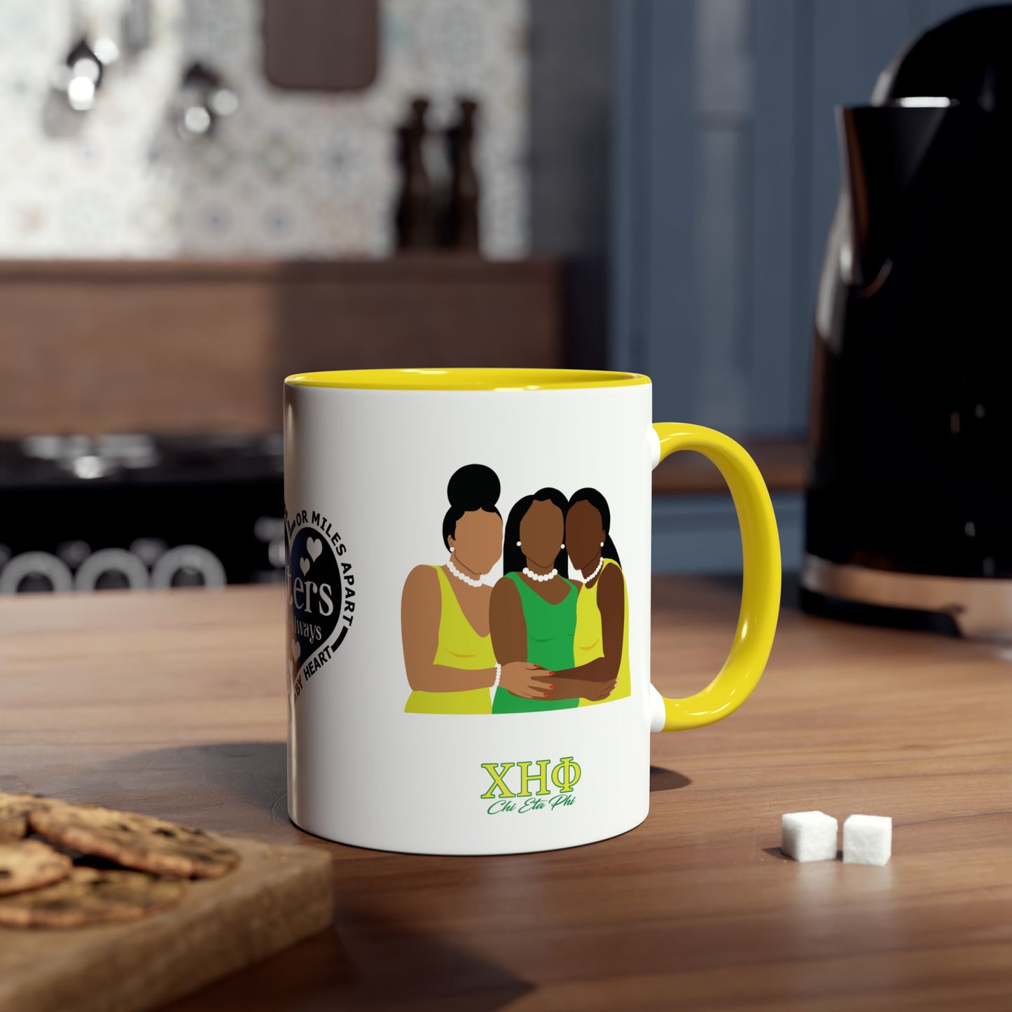 Chi Eta Phi Sisters Two-Tone Coffee Mugs, 11oz