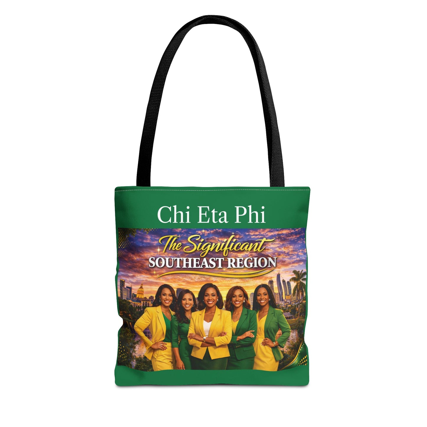 Colorful Regional Chi Soror Tote Bags