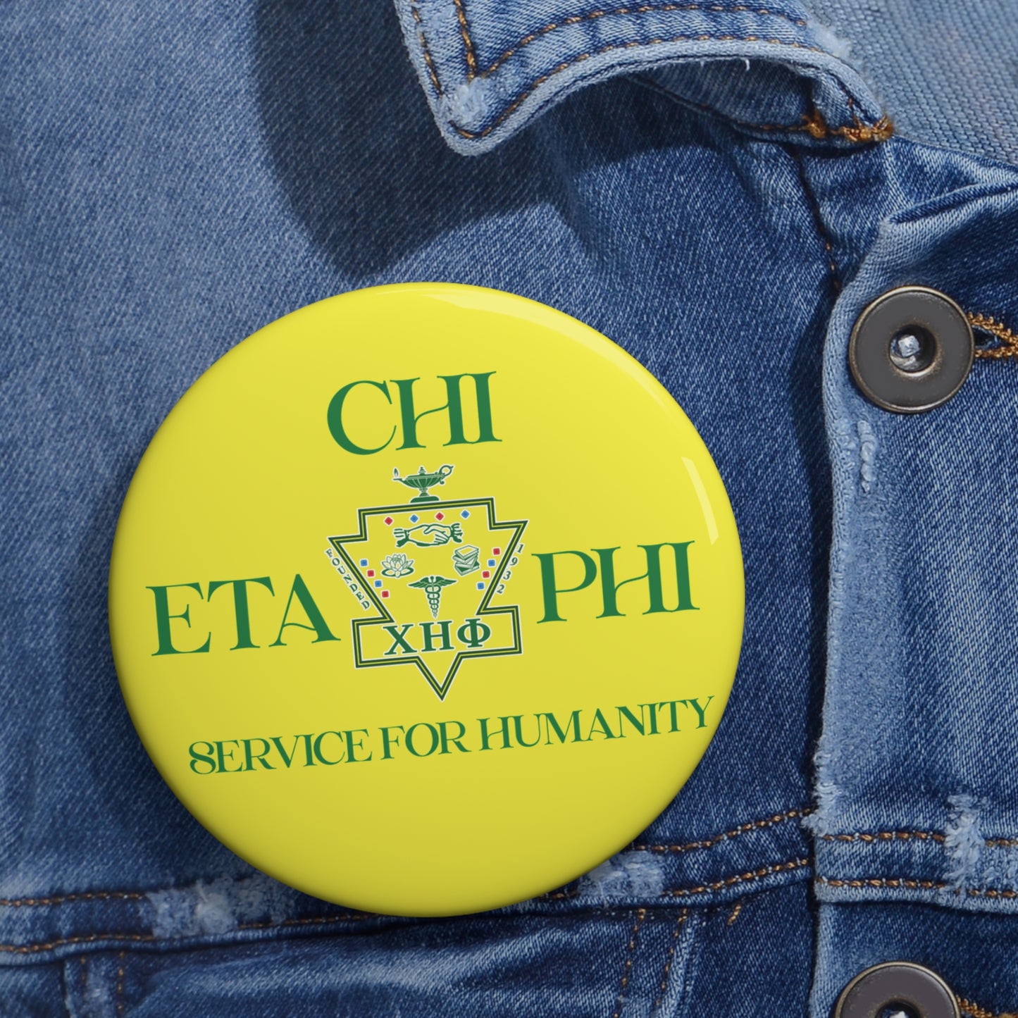 Chi Eta Phi Yellow Logo Button
