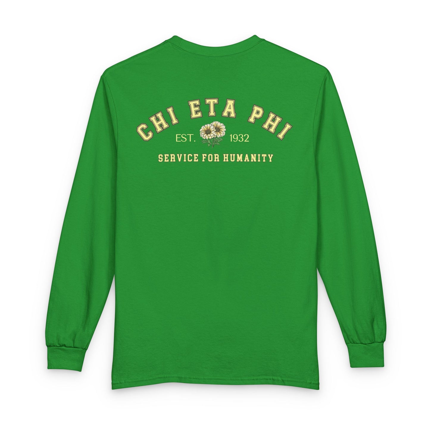 Chi Eta Phi Long Sleeve Tee — "Service for Humanity" Sorority Shirt