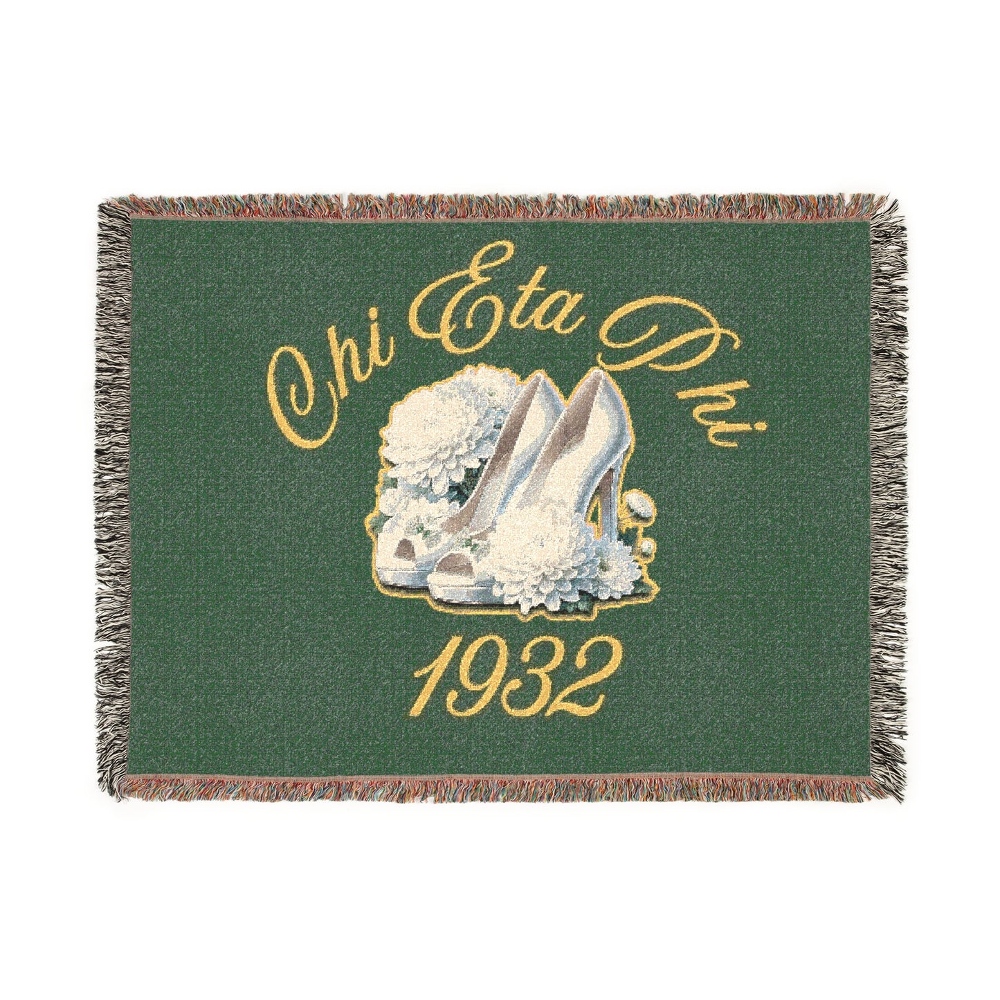 Woven Fringed Chi Eta Phi Blanket