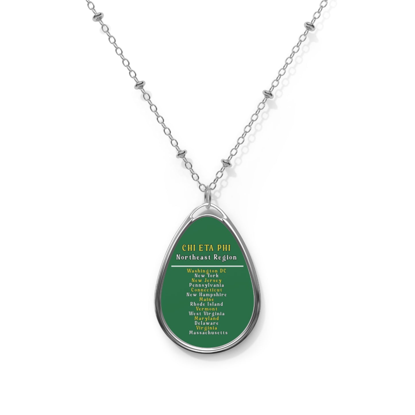 Oval Northeast Region Chi Eta Phi Necklace