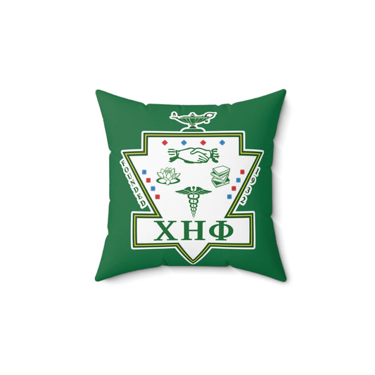 Chi Eta Phi Square Green Logo Pillow