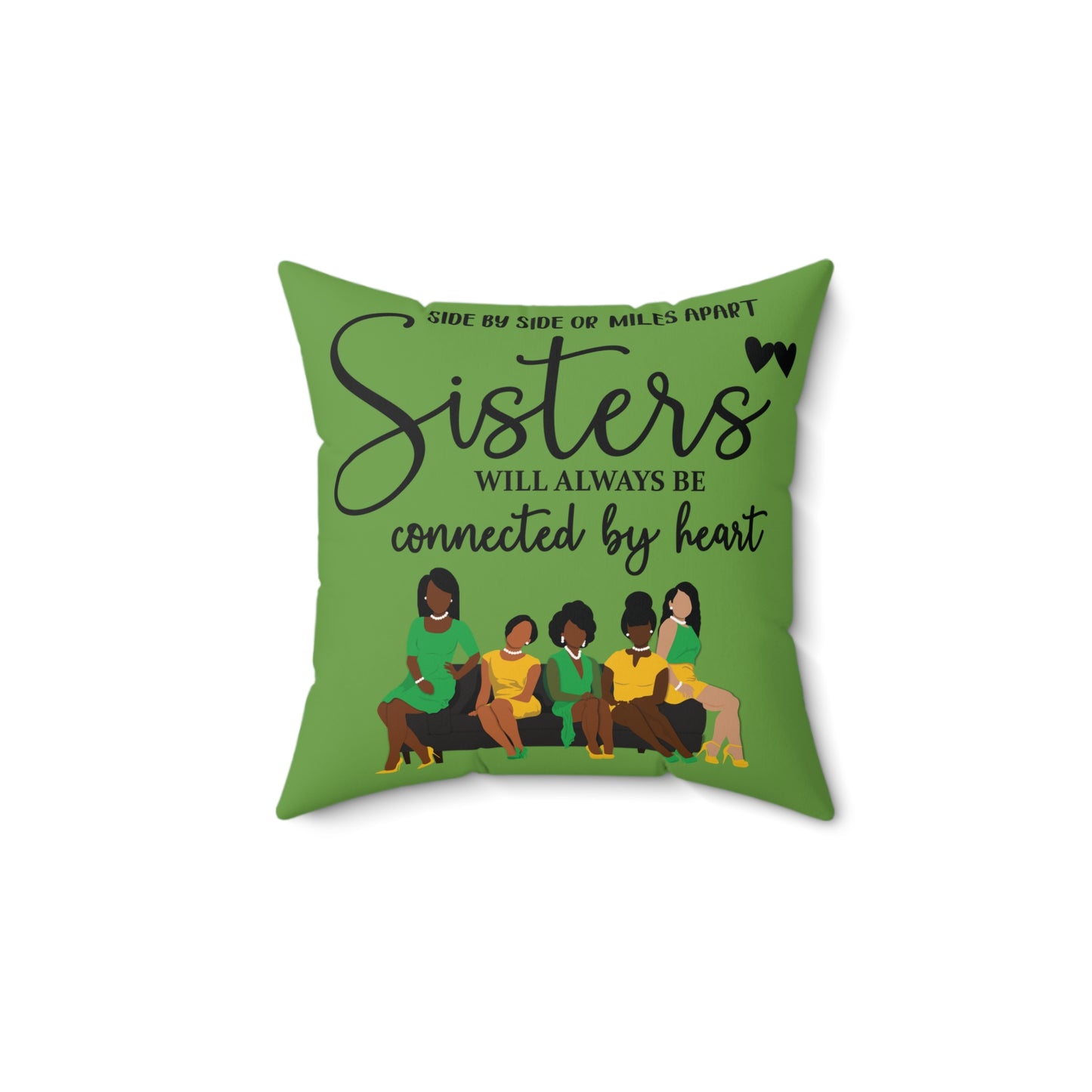 Faux Suede Sisters Square Pillow