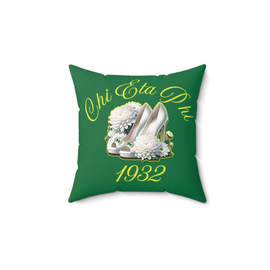 Chi Eta Phi Flower and Heels Polyester Square Pillow