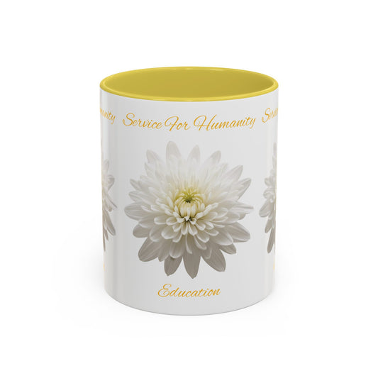 Service For Humanity Yellow Chrysanthemum Mug, 11oz