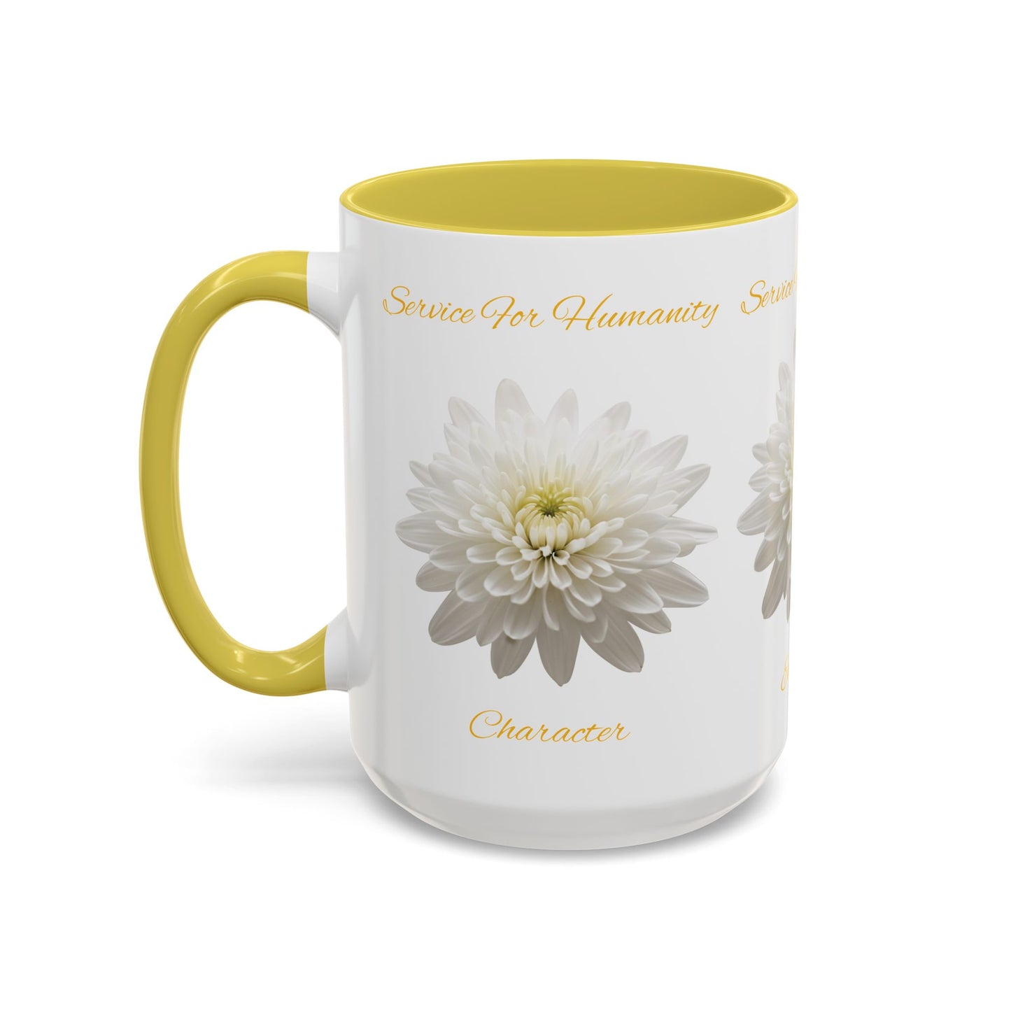 Service For Humanity Yellow Chrysanthemum Mug, 11oz