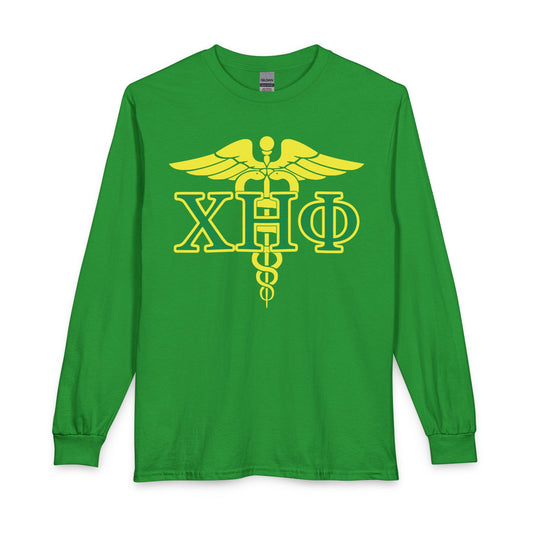 Chi Eta Phi Long Sleeve Tee — "Caduces" Sorority Shirt