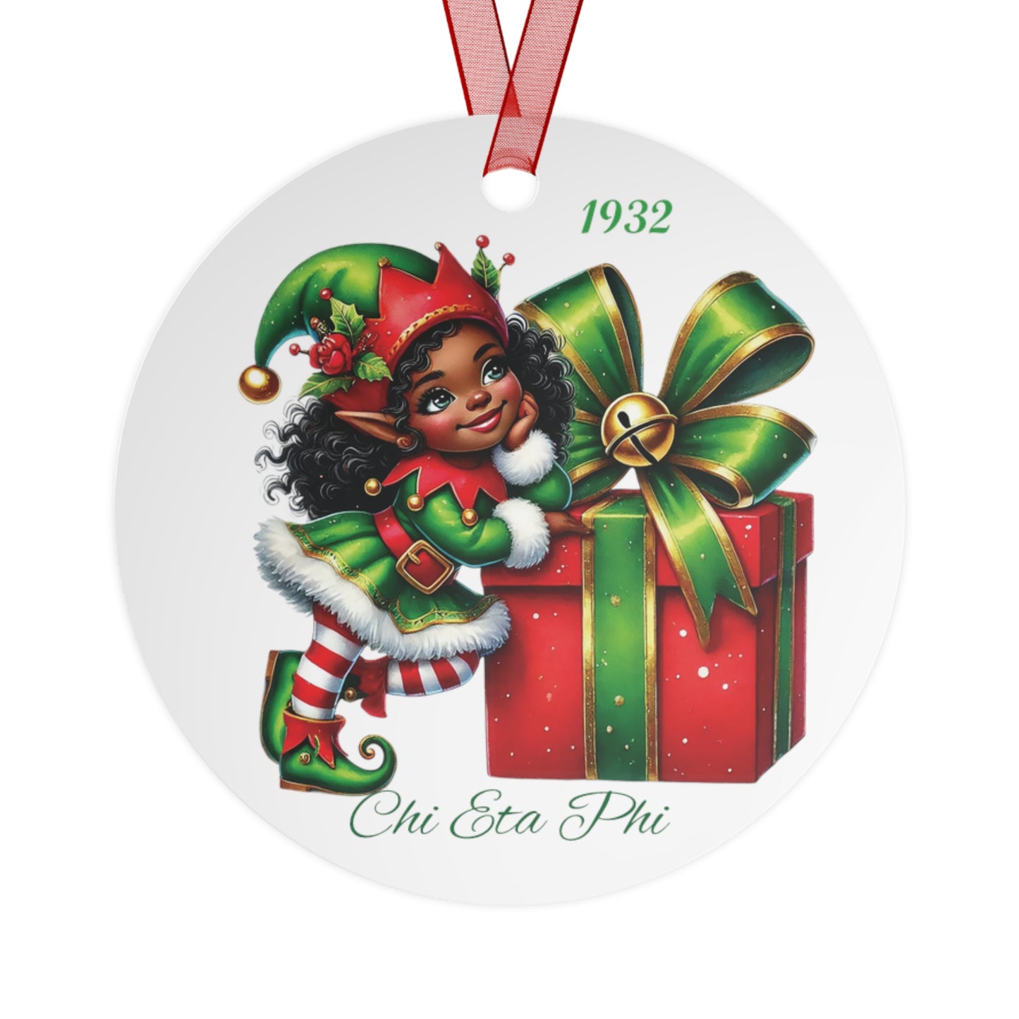 Circular Chi Elf Metal Ornament