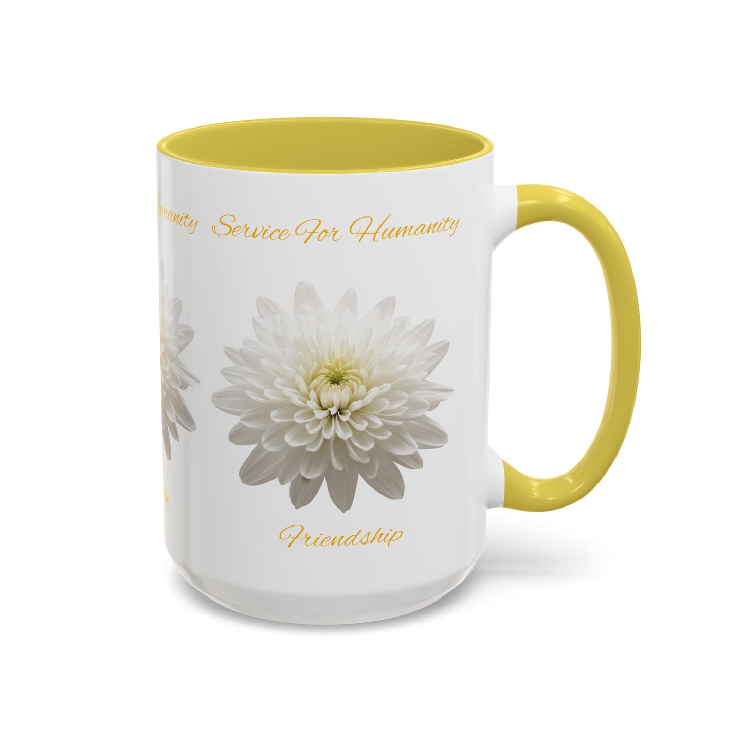 Service For Humanity Yellow Chrysanthemum Mug, 11oz