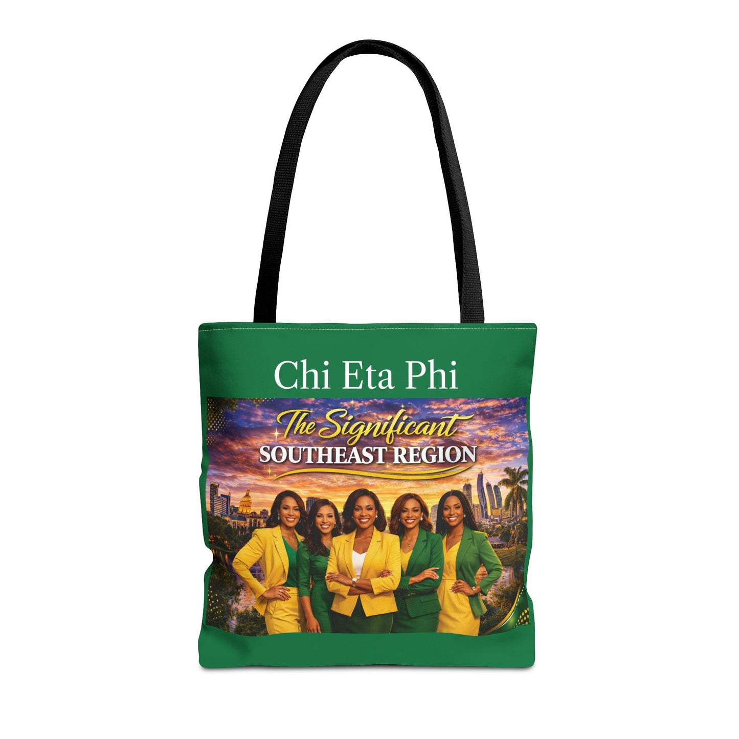 Colorful Regional Chi Soror Tote Bags