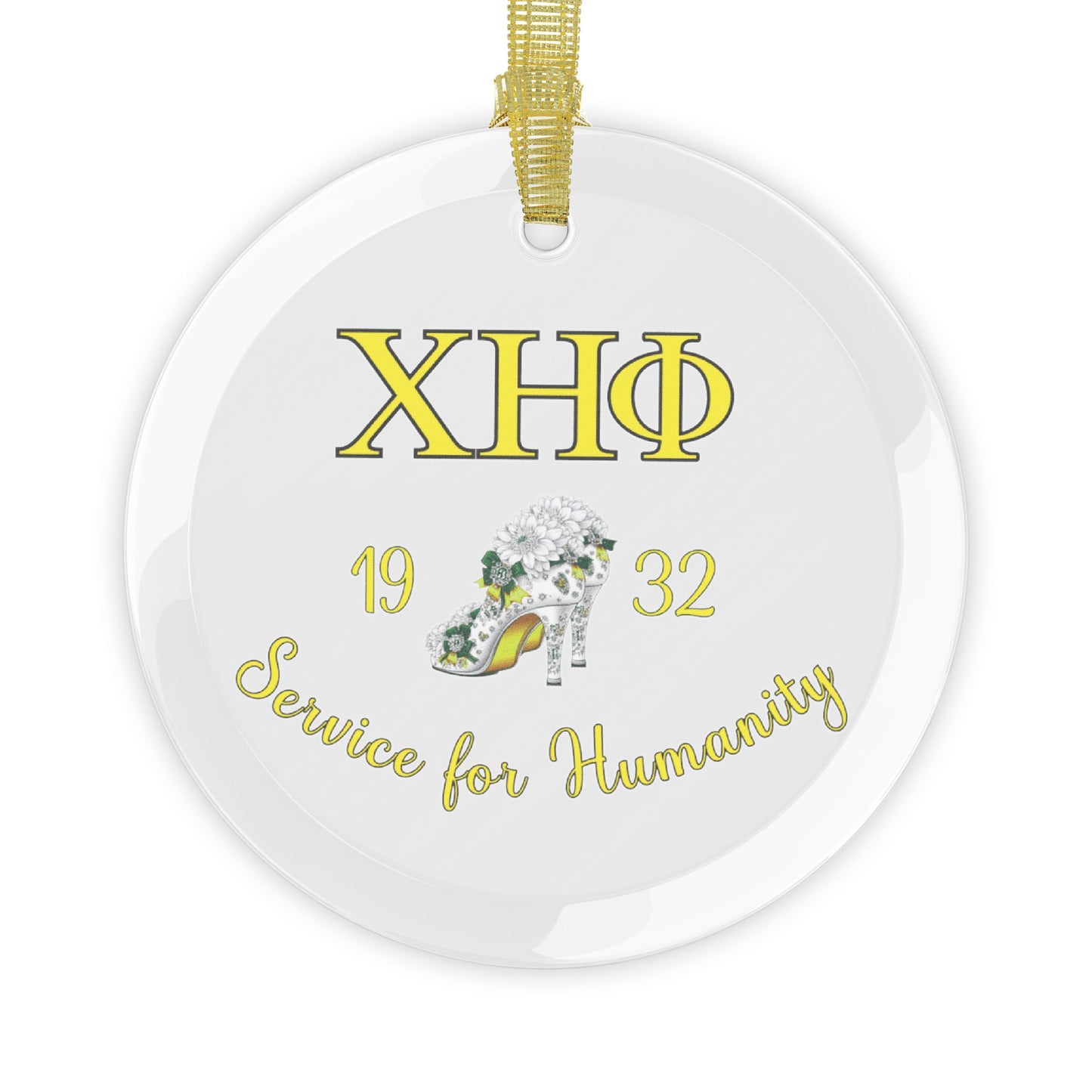Chi Eta Phi Service for Humanity Glass Ornament