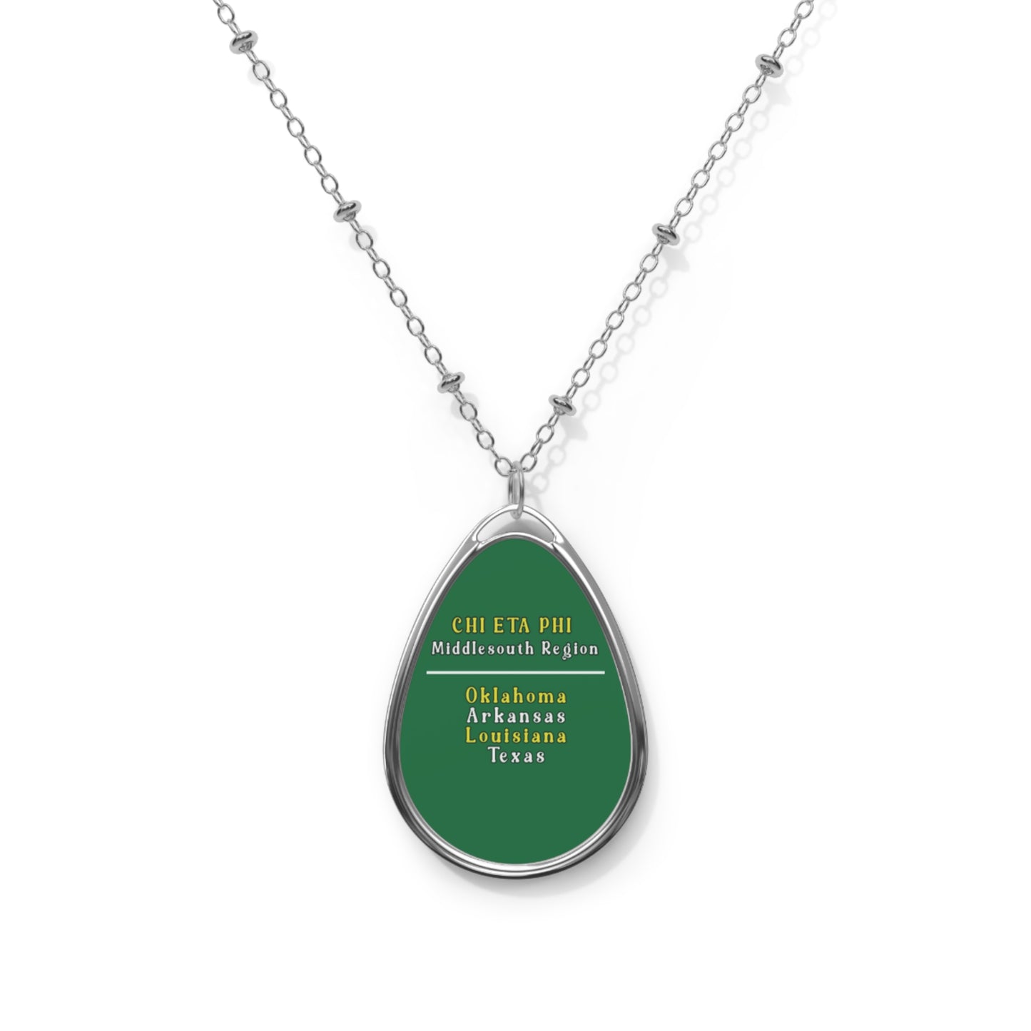 Oval Middlesouth Region Chi Eta Phi Necklace