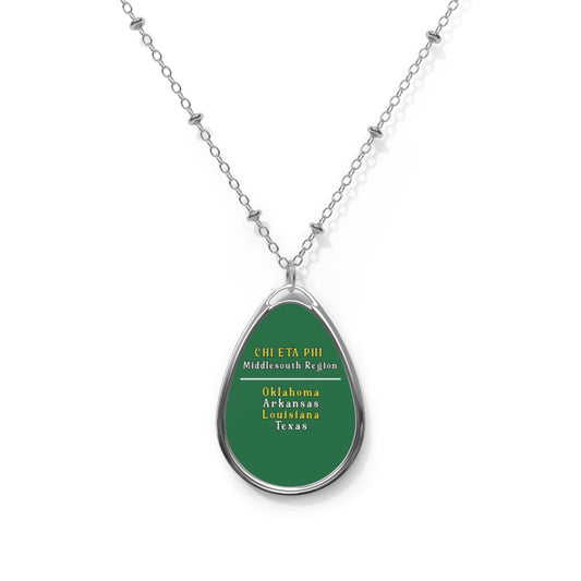 Oval Middlesouth Region Chi Eta Phi Necklace