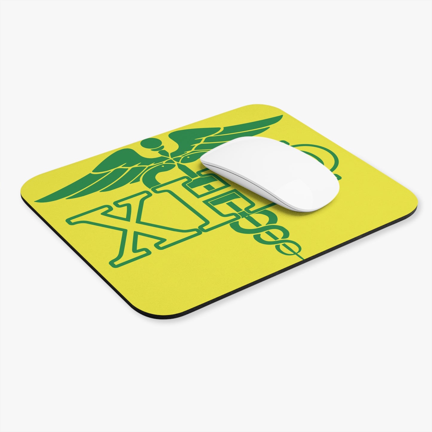 Yellow Caduceus Mouse Pad