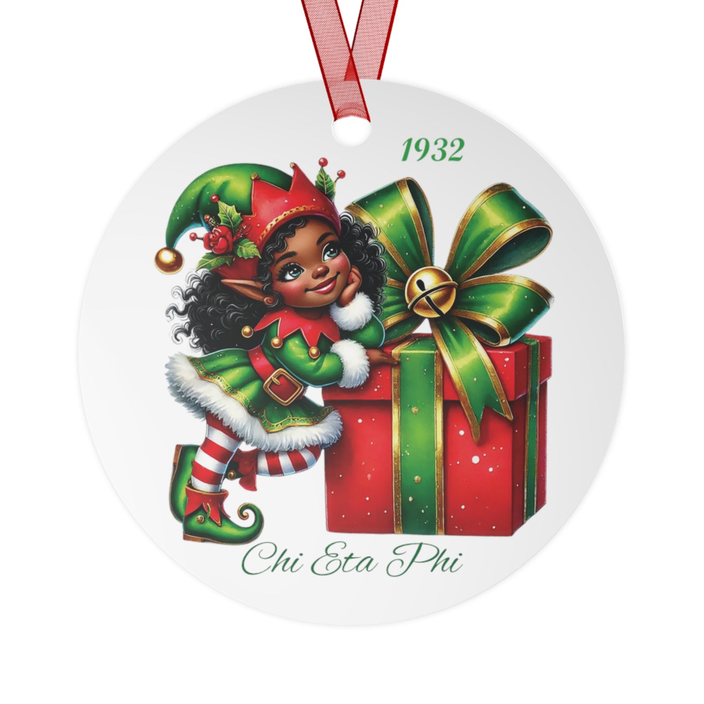 Circular Chi Elf Metal Ornament