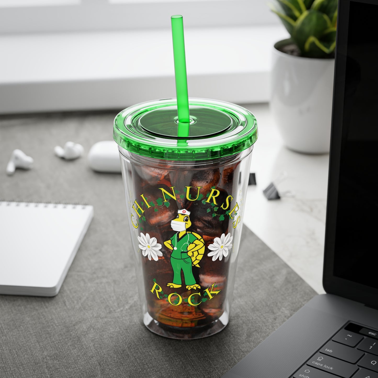 Chi Nurses Rock Sunsplash Tumbler with Straw, 16oz